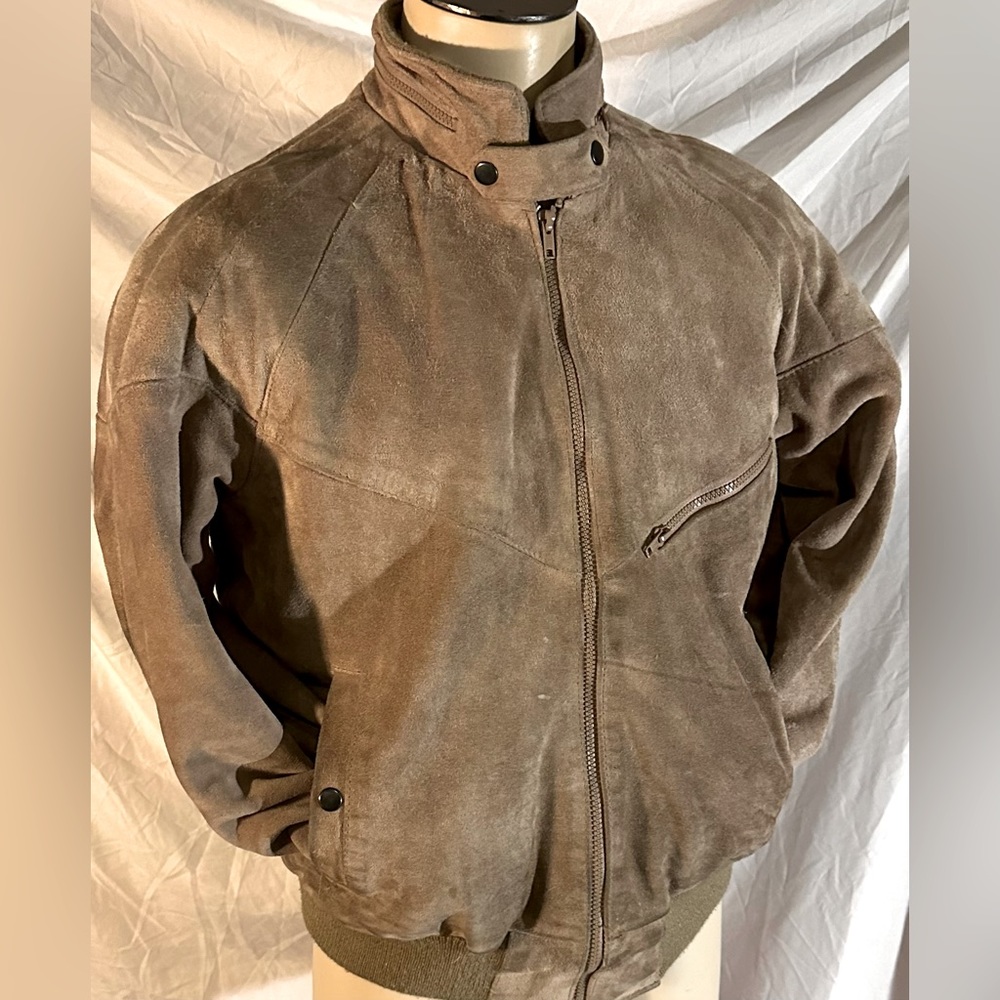 Vintage IN CROWD By CELEBRATION Tan Split Cowhide Leather Jacket X Size : Medium